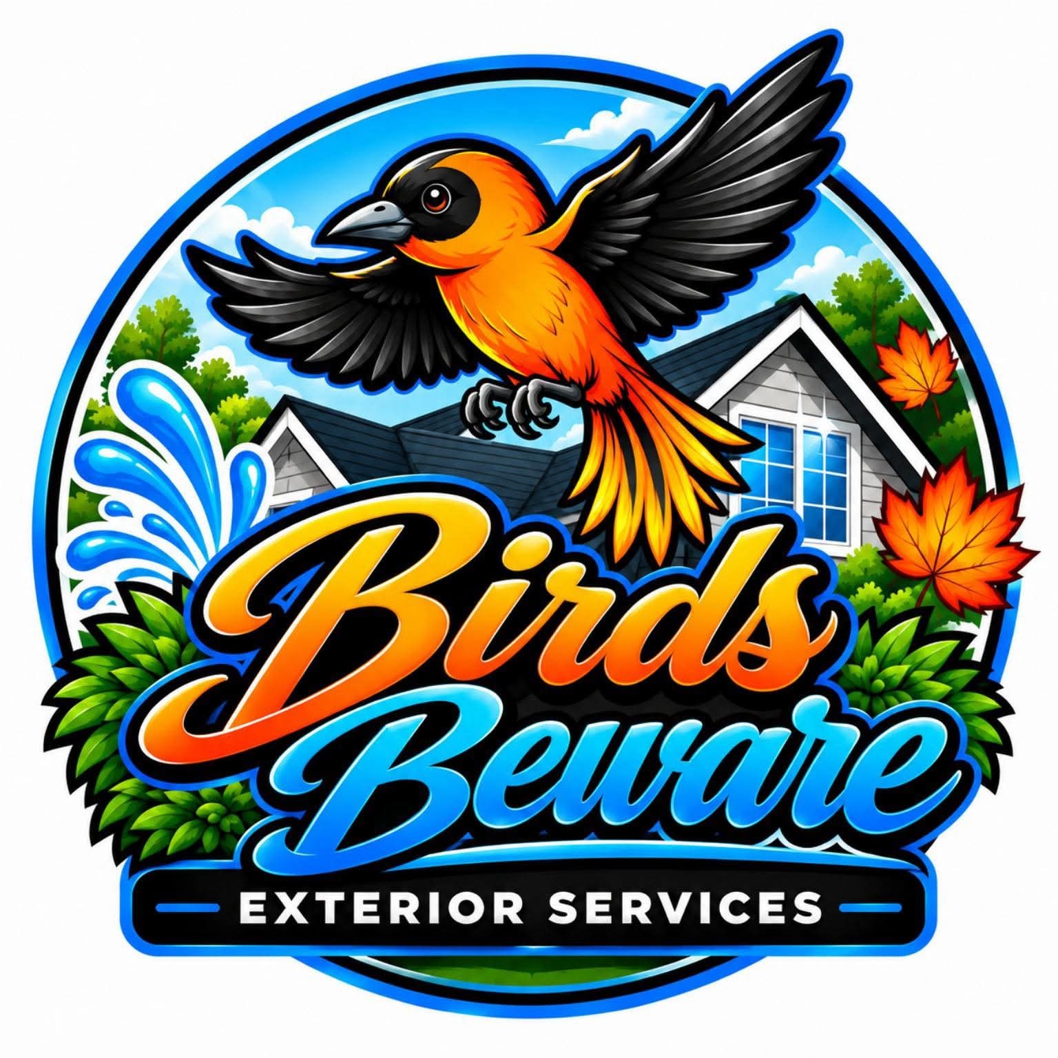 Birds Beware Exterior Services brand artwork
