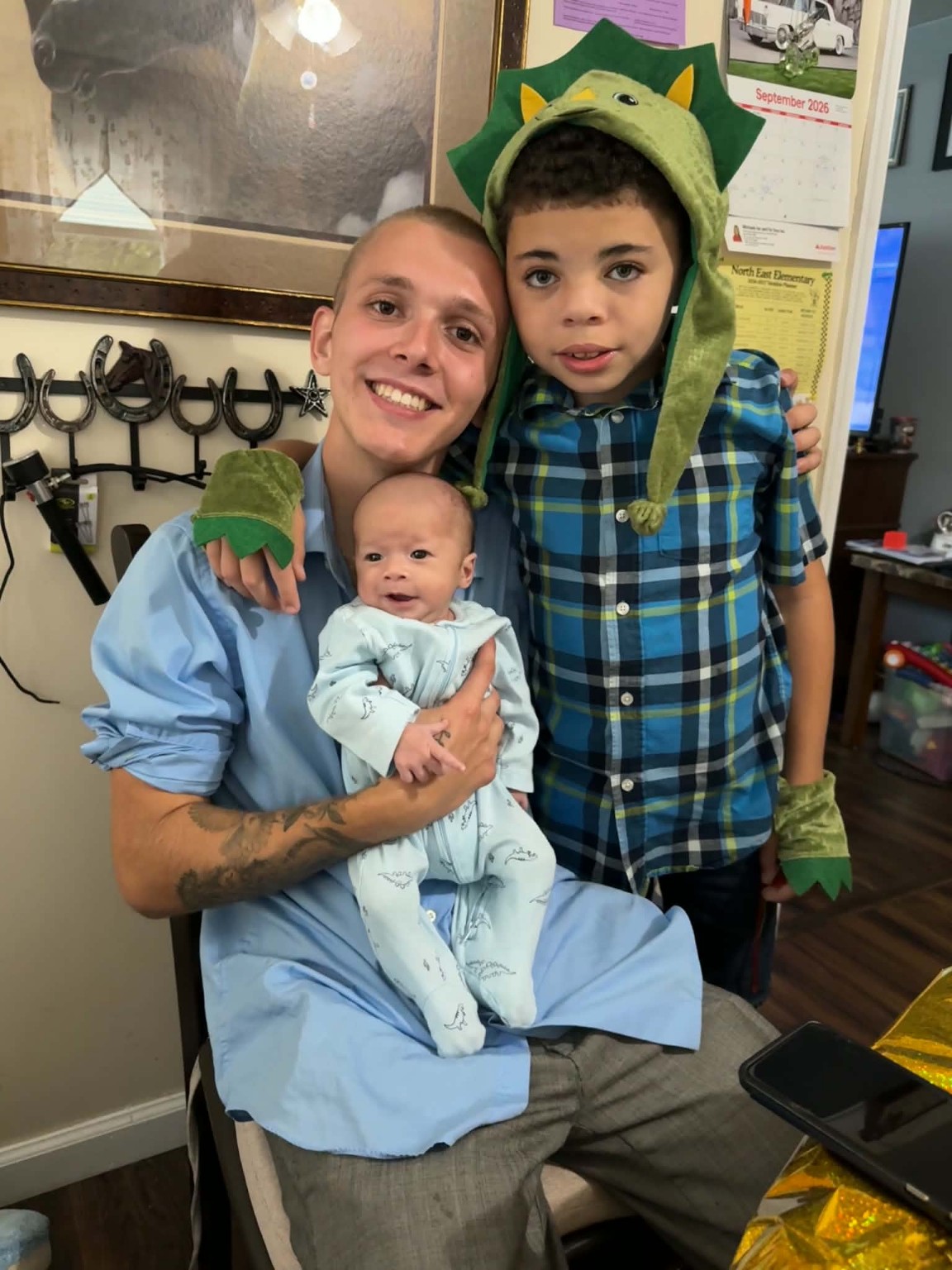 Shaun with younger family members